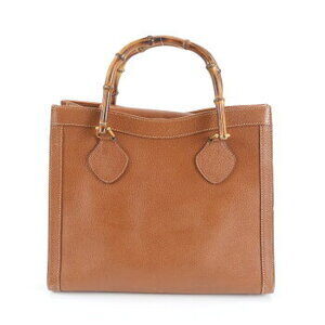 Gucci Bamboo Diana Leather Tote Bag Brown